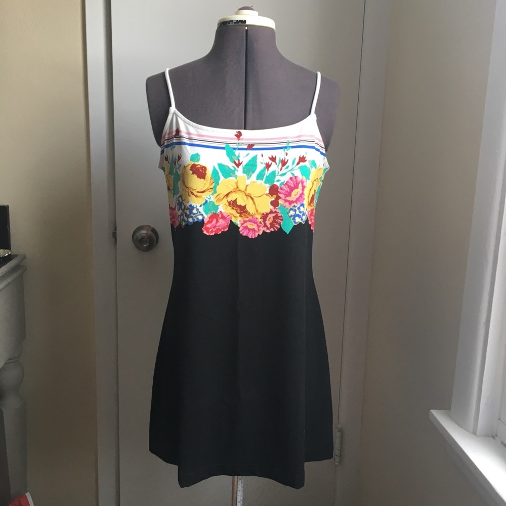 Free People slip dress with floral border print